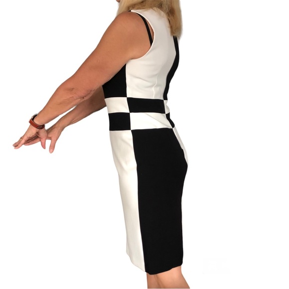 Ann Taylor black & winter white sleeveless dress classic style size 6 - Picture 3 of 5